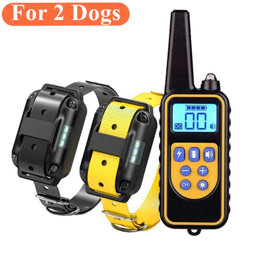 2 Dog - Electric Dog Training Collar Waterproof Dog Bark Collar Pet With Remote Control Rechargeable Anti Barking Device All Size Dogs