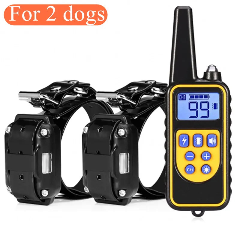 2 Dog - Electric Dog Training Collar Waterproof Dog Bark Collar Pet With Remote Control Rechargeable Anti Barking Device All Size Dogs