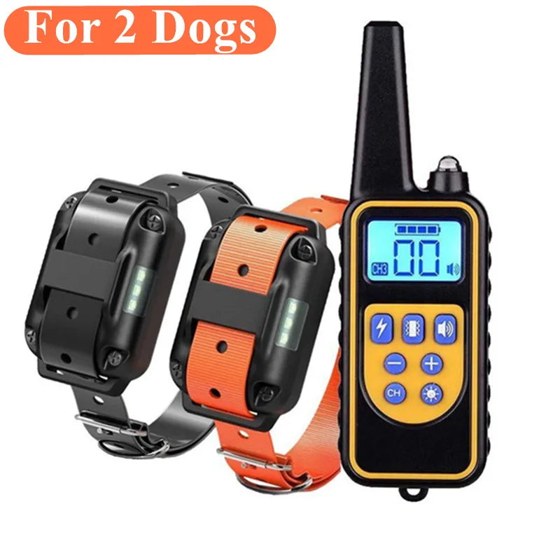 2 Dog - Electric Dog Training Collar Waterproof Dog Bark Collar Pet With Remote Control Rechargeable Anti Barking Device All Size Dogs