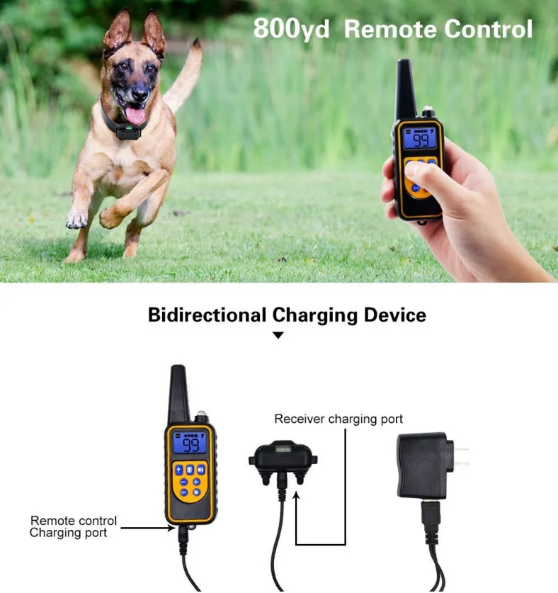 3 Dog - Electric Dog Training Collar Waterproof Dog Bark Collar Pet With Remote Control Rechargeable Anti Barking Device All Size Dogs